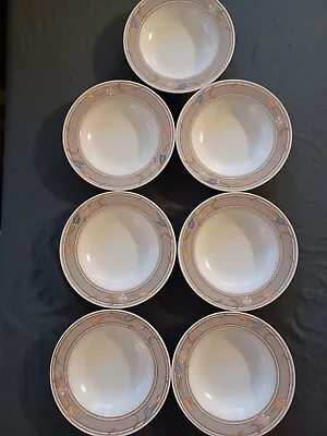 Mikasa Intaglio 9  Meadow Sun Rimmed Soup Bowls Set Of 7 • $30