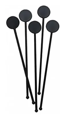 Black Plastic Round Drink Cocktail Disc Stirrer Swizzle Stick 7 Inch Pack Of 250 • £9.85