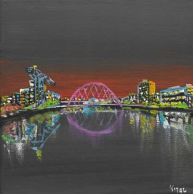 Glasgow Squinty Bridge  Limited Edition Print By Vital Signed Numbered & Mounted • £35.99