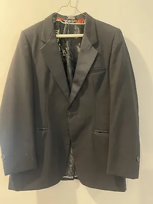 Vintage Black Tuxedo Suit 42R Single Breasted With Custom Lining • $65
