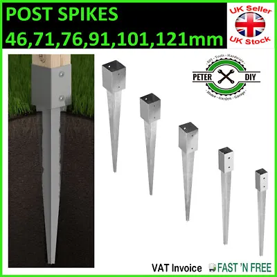 GROUND SPIKE Heavy Duty Galvanised Drive-in PERGOLA Post Support Stakes Anchor • £7.97