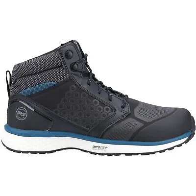 Mens Timberland Pro Reaxion Mid Safety Boots Black Composite Toe Cap Hiker Shoes • £101.95