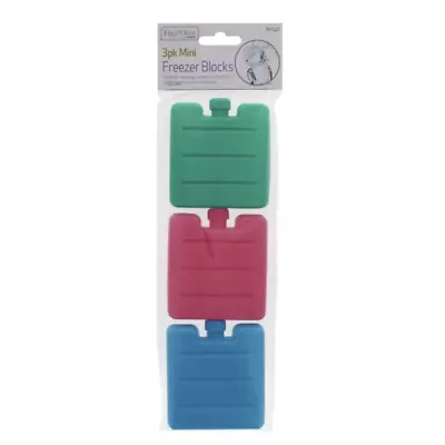 3 Pack Mini Ice Bricks Blocks Freezer Cooler Bag Lunch Box Travel Picnic New • £3.99