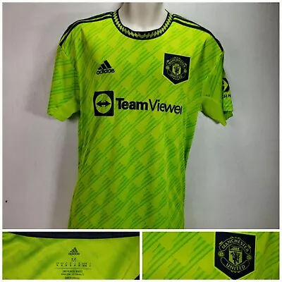 Manchester United Football Shirt 2022/23 3rd Kit Green Mens UK Size Medium • £24.95