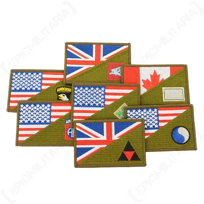 £5.25 • Buy WW2 Themed Half Flag Military Patches - Embroidered Military-themed Patches