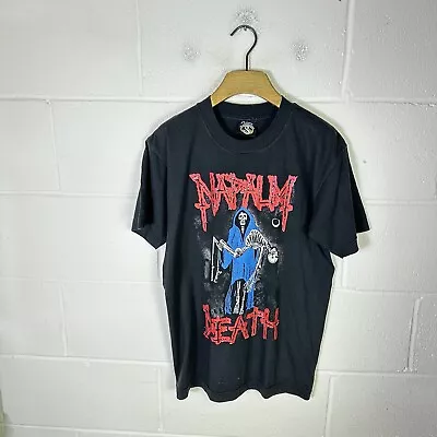 Vintage Napalm Death Shirt Mens Medium Black Reaper 1993 Grindcore Death Metal • £153.95