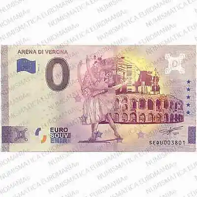 £3.18 • Buy €0 Zero Euro Souvenir Official Note Italy 2021 - Arena Di Verona