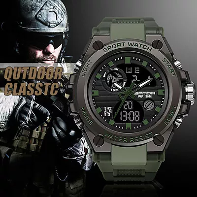 Military Men Sports Watch Waterproof Tactical Rugged Digital LED Wrist Watches • $15.18