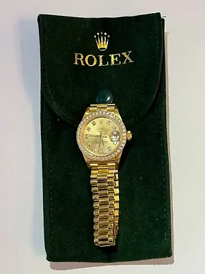 Rolex Ladies 18K Presidential Watch Champagne Diamond Dial Diamond Bezel 26 Mm • $9888