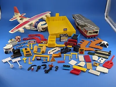 Micro Machines Vintage Lot Parts & Pieces- Plane Aircraft Carrier Car Wash 80s • $25