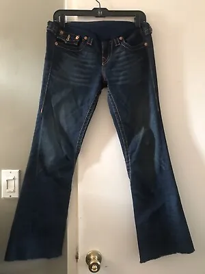 A Pea In The Pod True Religion Bootcut Flare Leg Maternity Blue Jeans Size 29 • $49.99