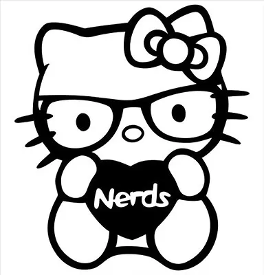 Decal Vinyl Truck Car Sticker - Hello Kitty Heart / Love Nerds • $20.51