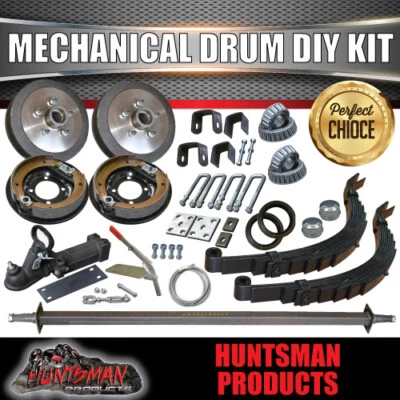 $650 • Buy DIY Trailer Kit 1400Kg Rated. Mechanical Drum Braked. Slipper Springs. 45mm Axle