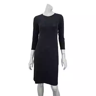 Agnes B. Women's 3/4 Sleeve Jersey Dress In Black Sze 2 Made In France • $89.99