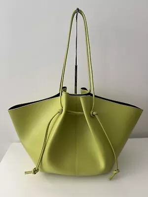 YUZEFI Large Mochi Leather Tote Handbag Bag Lime Green • $495