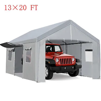 Car Canopy Garage Boat Party Tent 13x20 FT W/ Ventilated Windows & Roll-up Doors • $474.99
