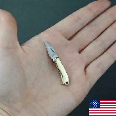 Mini Stainless Steel Folding Pocket Knife Small Keychain Blade Outdoor Survival • $2.18
