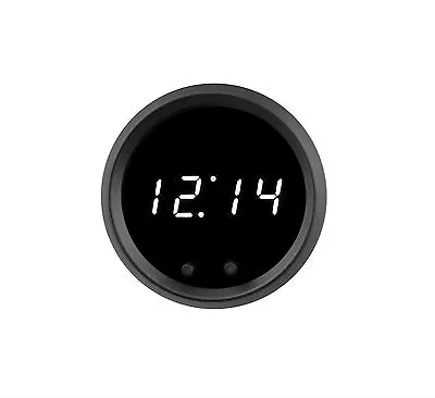 2 1/16  Universal Automotive Digital Clock White LED Gauge With Black Bezel  • $43.85