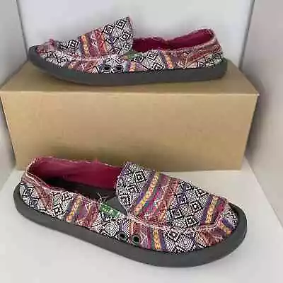 Sanuk Donna Tribal Southwest Aztec Geometric Shoes Multicolored Size 7 • $19.99