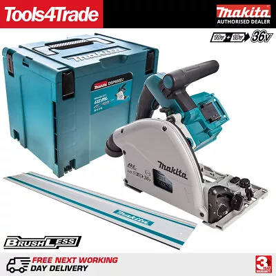 £453 • Buy Makita DSP600ZJ 36V Brushless 165mm Plunge Saw With Case With 1.5M Guide Rail