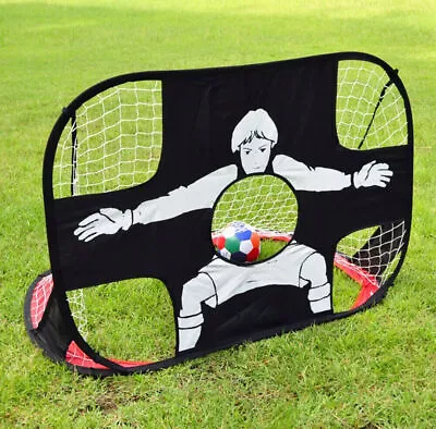 2 In 1 Foldable Football Goals Soccer Target Net Training Goal For Kids Portable • £16.92