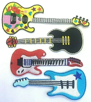 £2.69 • Buy GUITAR PATCH; Sew-On/Iron-On *BN* Embroidered Badge, ELECTRIC & ACOUSTIC, Rock 