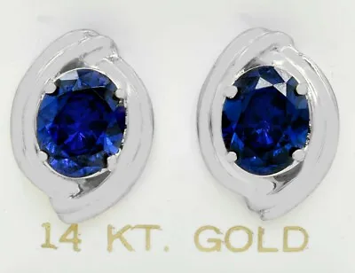 AAA TANZANITE 6.78 Cts EARRINGS 14k White Gold ** NEW WITH TAG ** MADE IN USA • £270.20