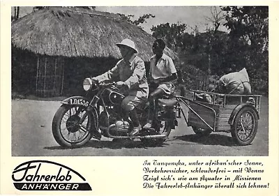 Motorcycle Africa Travelling With A Motorcycle In Tanganyika Vintage Postcard • $16.99