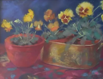 £295 • Buy Nel Whatmore Original Pastel Painting Still Life Of Flower Pots Floral Art