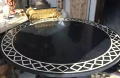 30  Black Round Marble Table Top  Coffee Center Inlay Handmade Decor G946 X-mas • $990