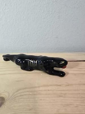Vintage Stalking Black Panther Figurine MCM Redware Made In Japan 5.75” • $14