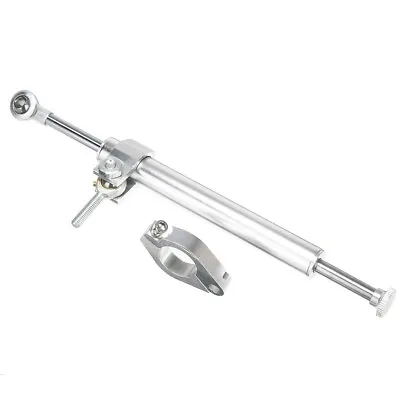 Motorcycle Steering Damper Fork Stabilizer Aluminum Scooters Universal Silver • $52.10