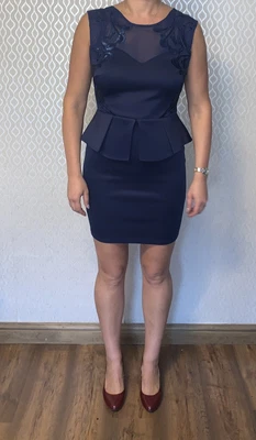 £0.99 • Buy Lipsy Peplum Mini Dress UK14 Navy
