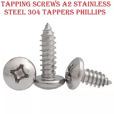 M3 M4 M5 Pozi Pan Self Tapping Screws A2 Stainless Steel 304 Tappers Phillips UK • £1.68