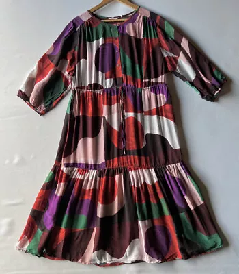 $99.99 • Buy Gorman Silk/viscose Dress Size 14 Adjustable Waist Floral Multicoloured