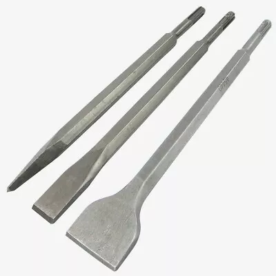 £8.95 • Buy 3pc SDS Plus Hammer Chisel Drill Bit Set High Grade Steel Heavy Duty