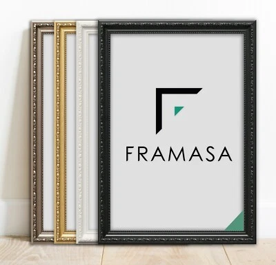 £7.50 • Buy A1 A2 A3 A4 Ornate Photo Frame Gold Shabby Chic Picture Frames Black White Metal