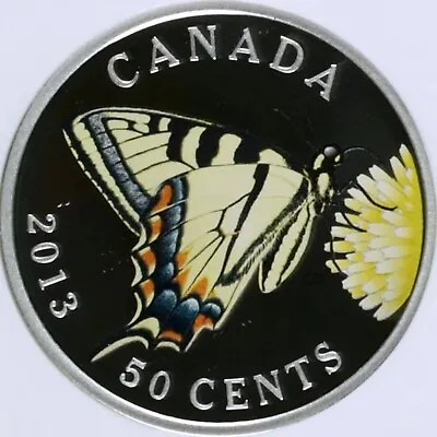 CANADA. 2013 50 Cents Silvered - NGC PF69 - Tiger Swallowtail Butterfly 🦋 • $118.99
