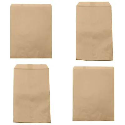 $7.95 • Buy Kraft Paper Merchandise Bags Brown Flat Gift Wedding Candy Party Retail Jewelry
