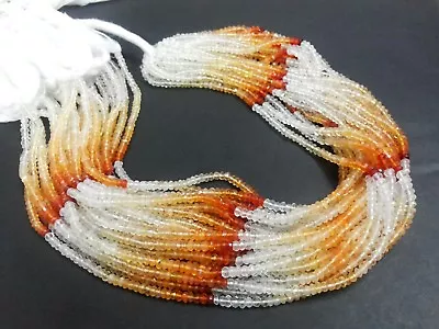 Mexican Fire Opal Rondelle Faceted 3-4mm Loose Beads 13 Inch 5 Strand Natural • $189.74