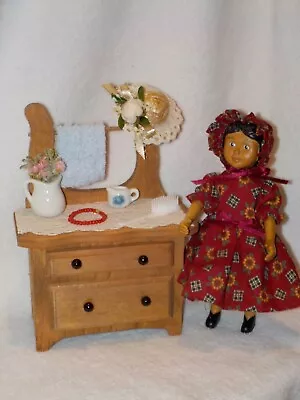 Wooden Wash Stand Furniture W/Accessories Great Size For Hitty Dolls • $14.99