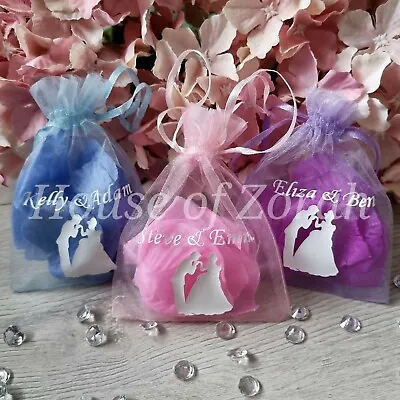 Personalised Fairy Tale Organza Bags Wedding Party Favours Pouch 9cm X 12cm • £135