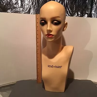 Vintage Female Mannequin Head. Hat Stand. Wig Stand. Rene Of Paris 20” • $35