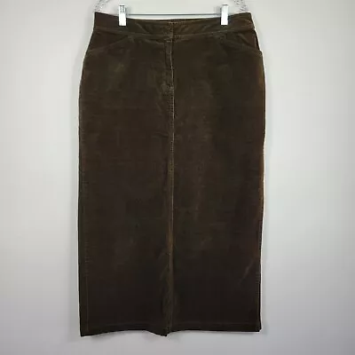 Vintage Carolina Blues Women's Size 14 Brown Green Maxi Stretch Skirt • $22.99