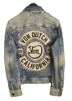 🔥🚨Vintage Von Dutch Denim Designer Motorcycle Race Car Jacket EUC! Rare • $1499.99