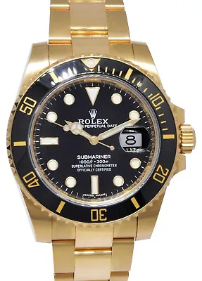 $45500 • Buy Rolex Submariner 18k Yellow Gold & Black Ceramic Watch Box/Papers' 12 116618