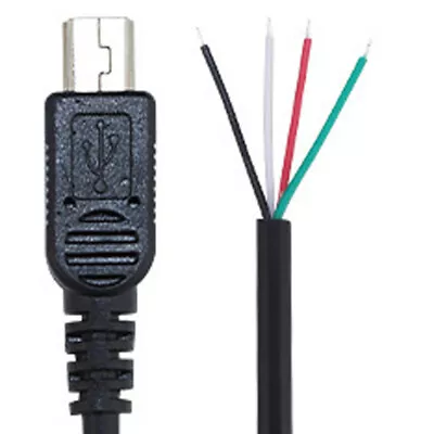 1pc 30cm Micro USB Male Plug Cable 4 Wires Power Pigtail Cable Cord DIY • $1.39