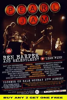 PEARL JAM 2009 Laminated Australian Tour Poster • $15.95