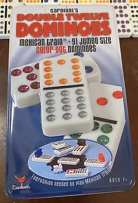 CARDINAL Double Twelve Mexican Train Dominoes Color-Dot Domino Set 91 Dominos • $21.99