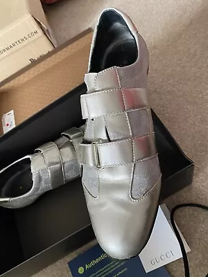 £60 • Buy Authentic Mens Silver Gucci Shoes/ Trainers Size 9